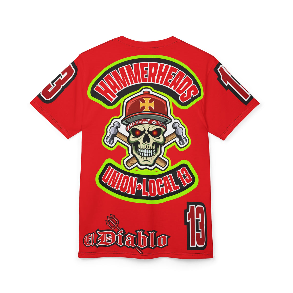 Hammerheads Union Local 13 HiViz Super Tee - Rough Tough Bad Attitude Motorcycle Riding Tee