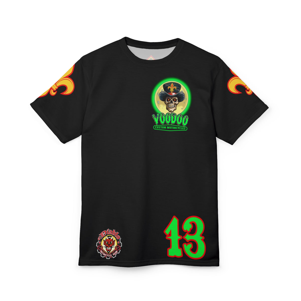 VooDoo Customs Skull & Fleur-de-Lis Unisex Graphic Tee