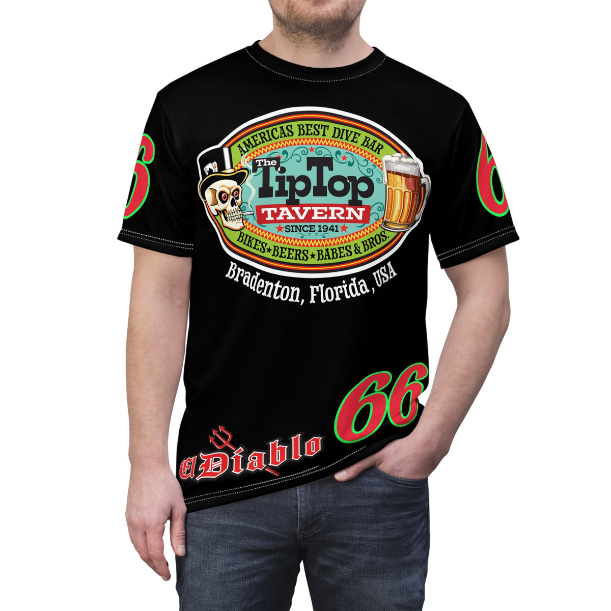 Tip Top Tavern Dive Bar Super Tee - America's Best Dive Bar, Bikes Beers Babes & Bros. - Biker Bar Tee