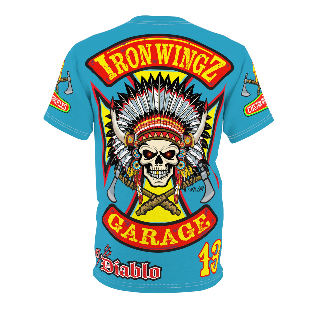 Iron Wingz Garage HiViZ Motorcycle Rider Super Tee