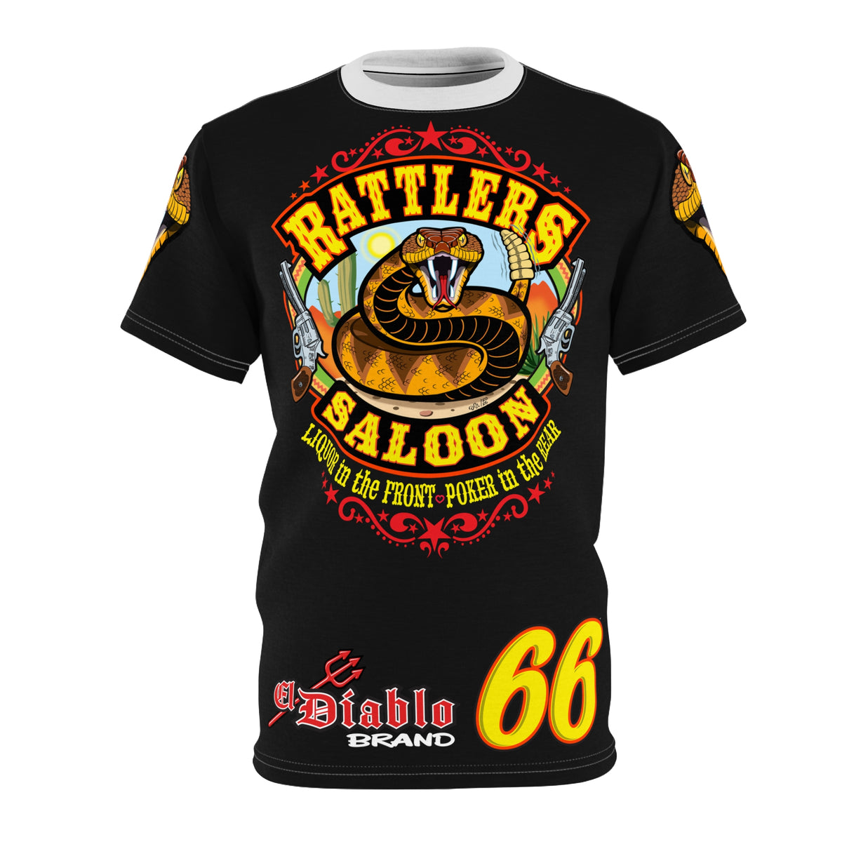 Rattlers Saloon SUPER RIDING TEE — Vintage Biker Route 66 Graphic t-Shirt