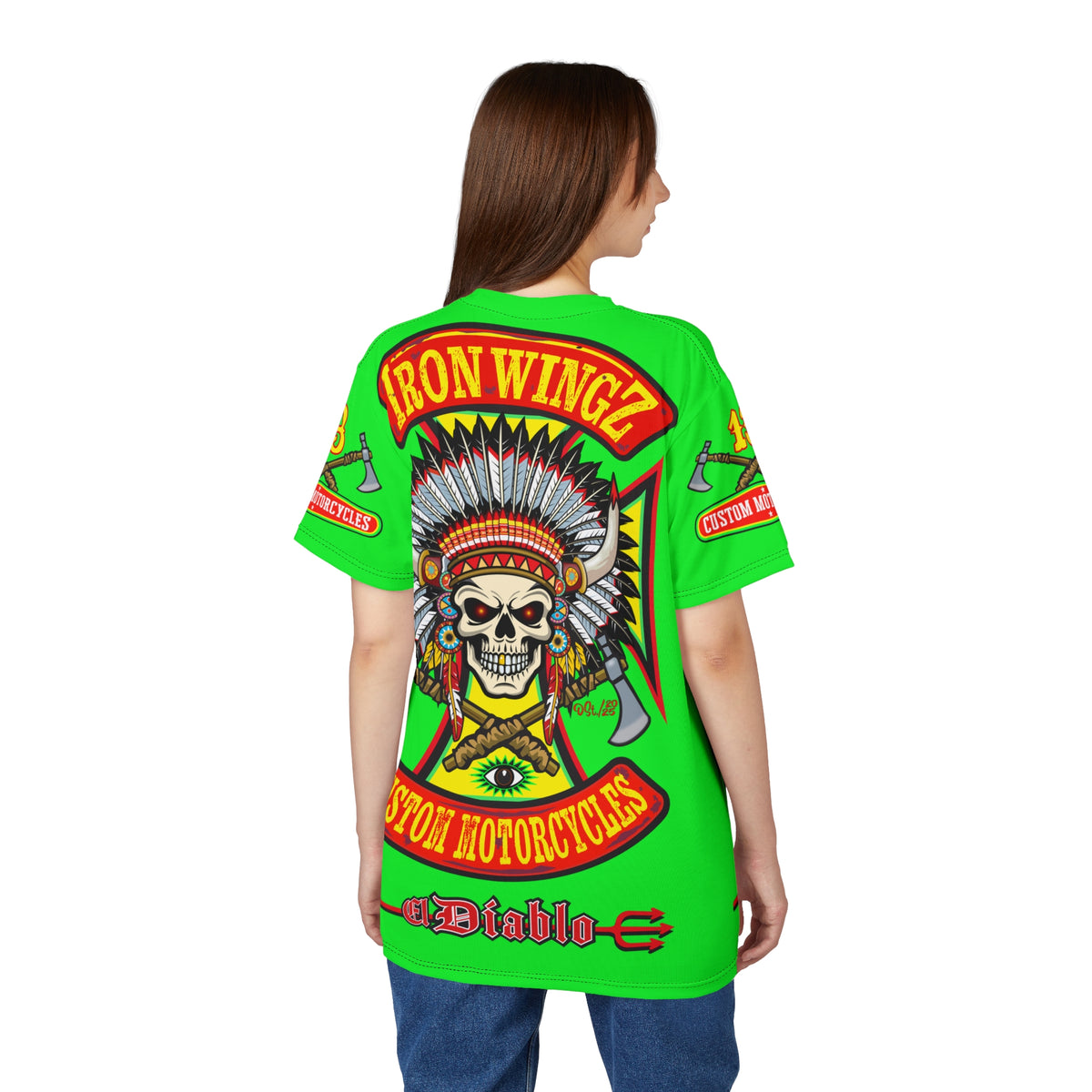 Very Special Iron Wingz Garage HiViZ  Lumina Motorcycle Rider Super Tee