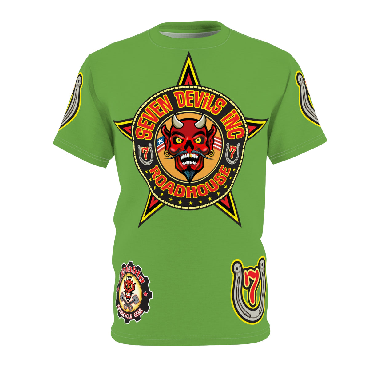Seven Devils Inc. Roadhouse HiViz Design, Edgy Biker Shirt, Special Motorcycle Riding Gear, Seven Devils Inc.