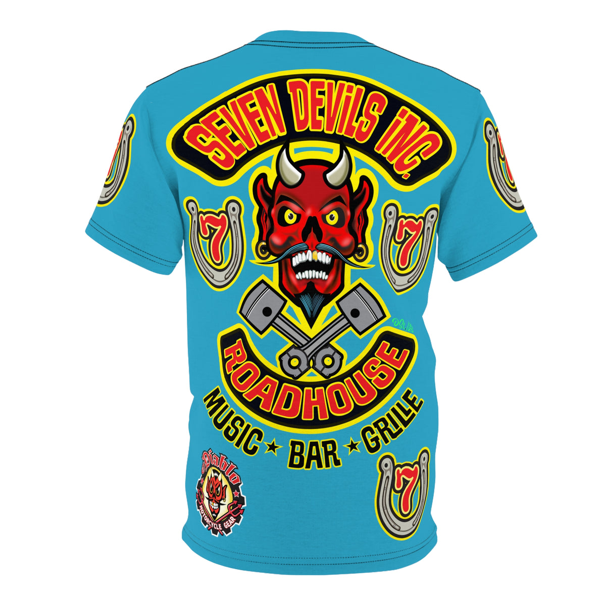 Seven Devils Inc. Roadhouse Graphic Tee - HiViz Motorcycle Custom Riding Super Tee