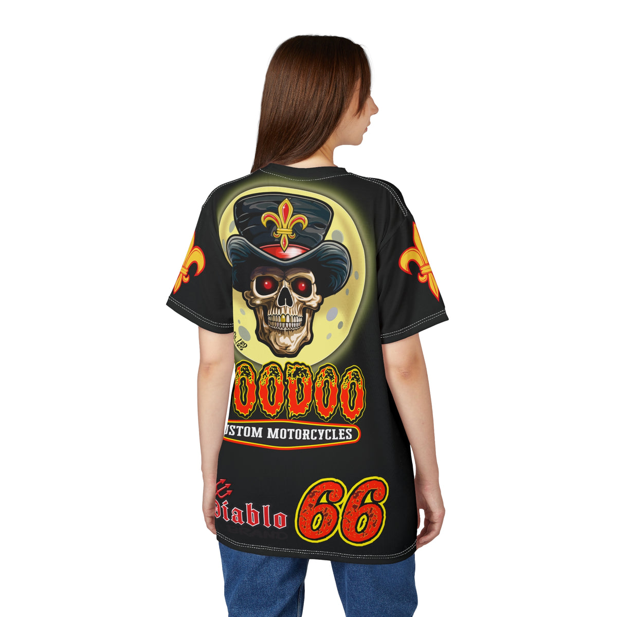 SRT  Voodoo Custom Motorcycles  Super Riding Tee - Edgy Skull Design for Bikers