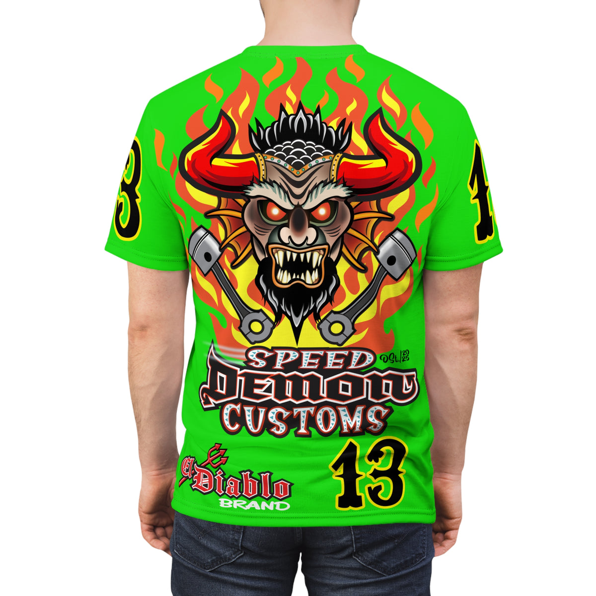 Very Special Speed Demon Customs HiViZ Super Tee — Extreme Edgy Graphics - Bad Attitude Custom Biker Riding Gear