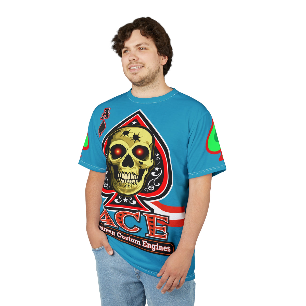 American Custom Engines ACE - Special Lumina Green  Ace of Spades Death Card High visibility Graphics