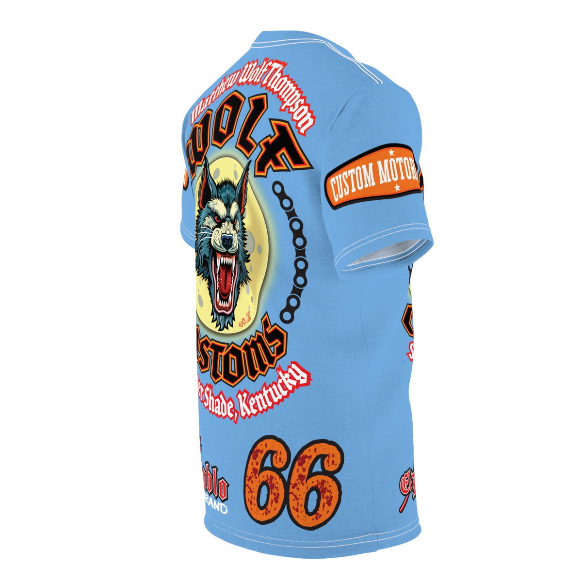 MWT Wolf Customs Motorcycle Super Tee — Viciously Cool High Performance Motorcycle Riding Shirt