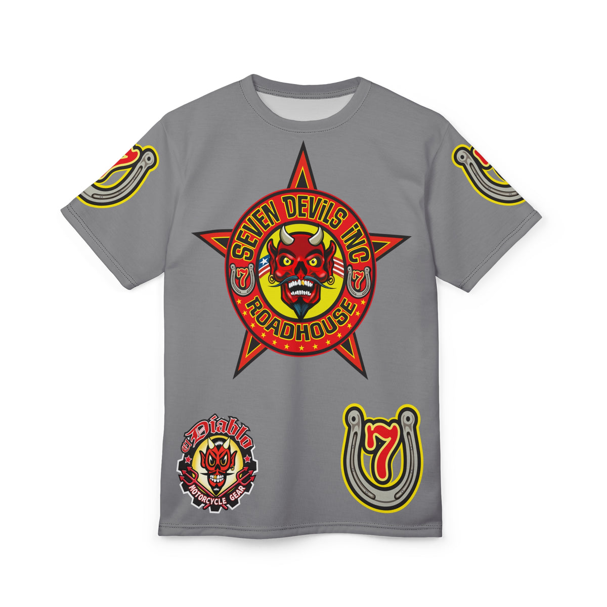 Seven Devils Inc. Roadhouse Design, Edgy Biker Shirt, Special Motorcycle Riding Gear, Seven Devils Inc.