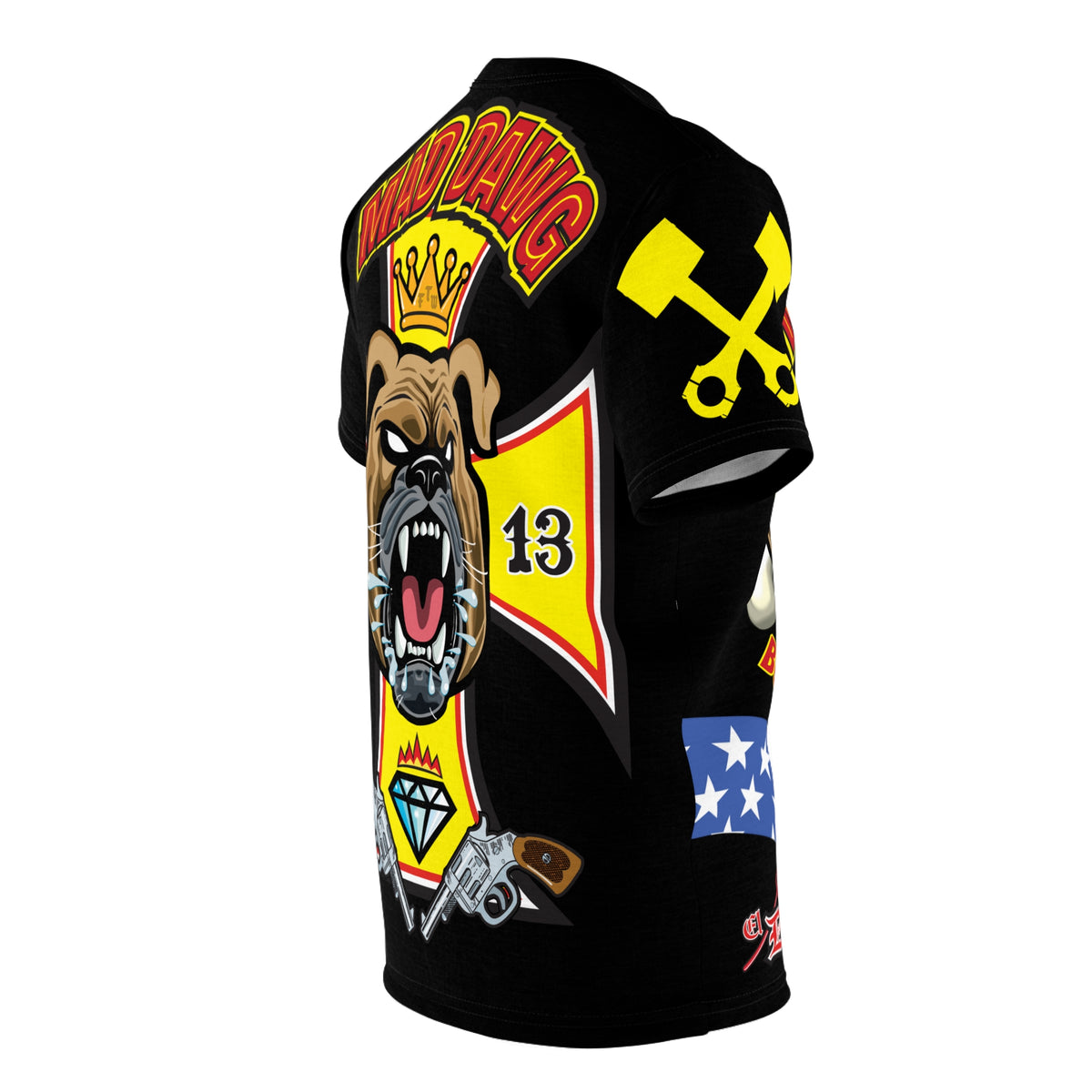 Mad Dawg Customs HiViz Americana - Motorcycle Riders Super Tee
