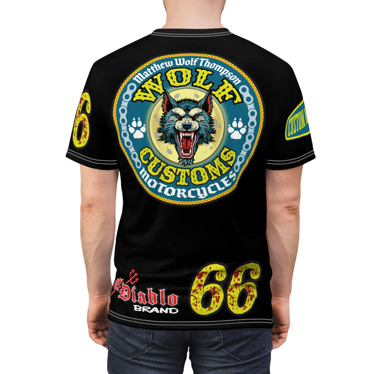MWT Wolf Customs '66 Graphic Super  Tee — Retro Motorcycle Club Shirt The Best Biker Riding Tee EVER !!!