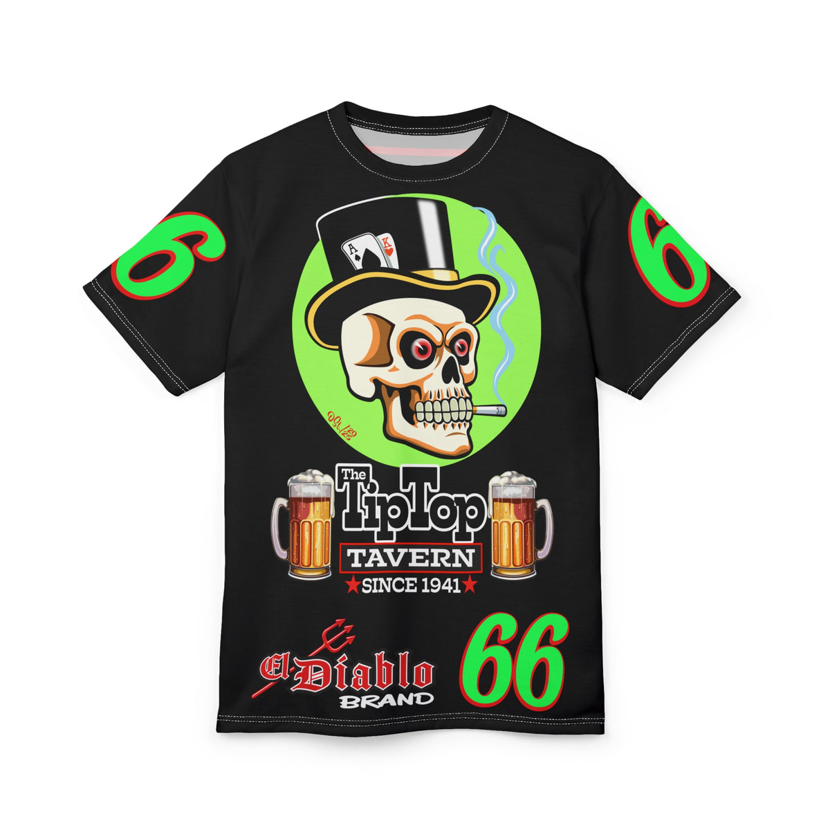 Tip Top Tavern Dive Bar Super Tee - Special Edition Black is Back + XL Graphics - America's Best Dive Bar - Bikes Beers Babes & Bros. - Biker Bar Tee