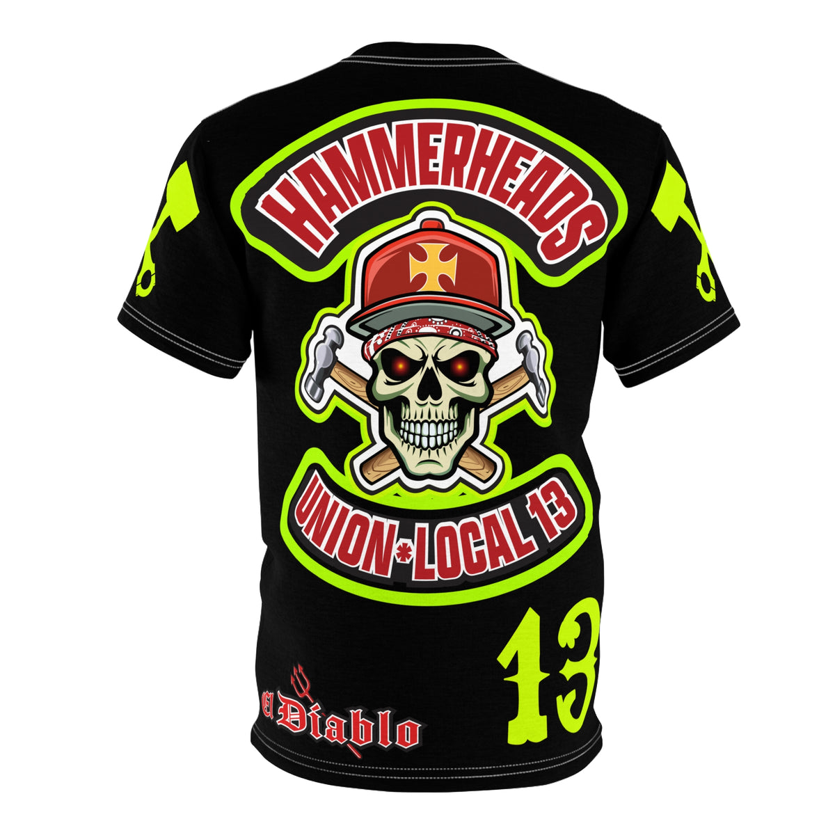 Hammerheads Union Local 13 -  SoCal 619 Special Edition - Custom HiViz Motorcycle Riding Tee Shirt _ Super Comfort and Fit