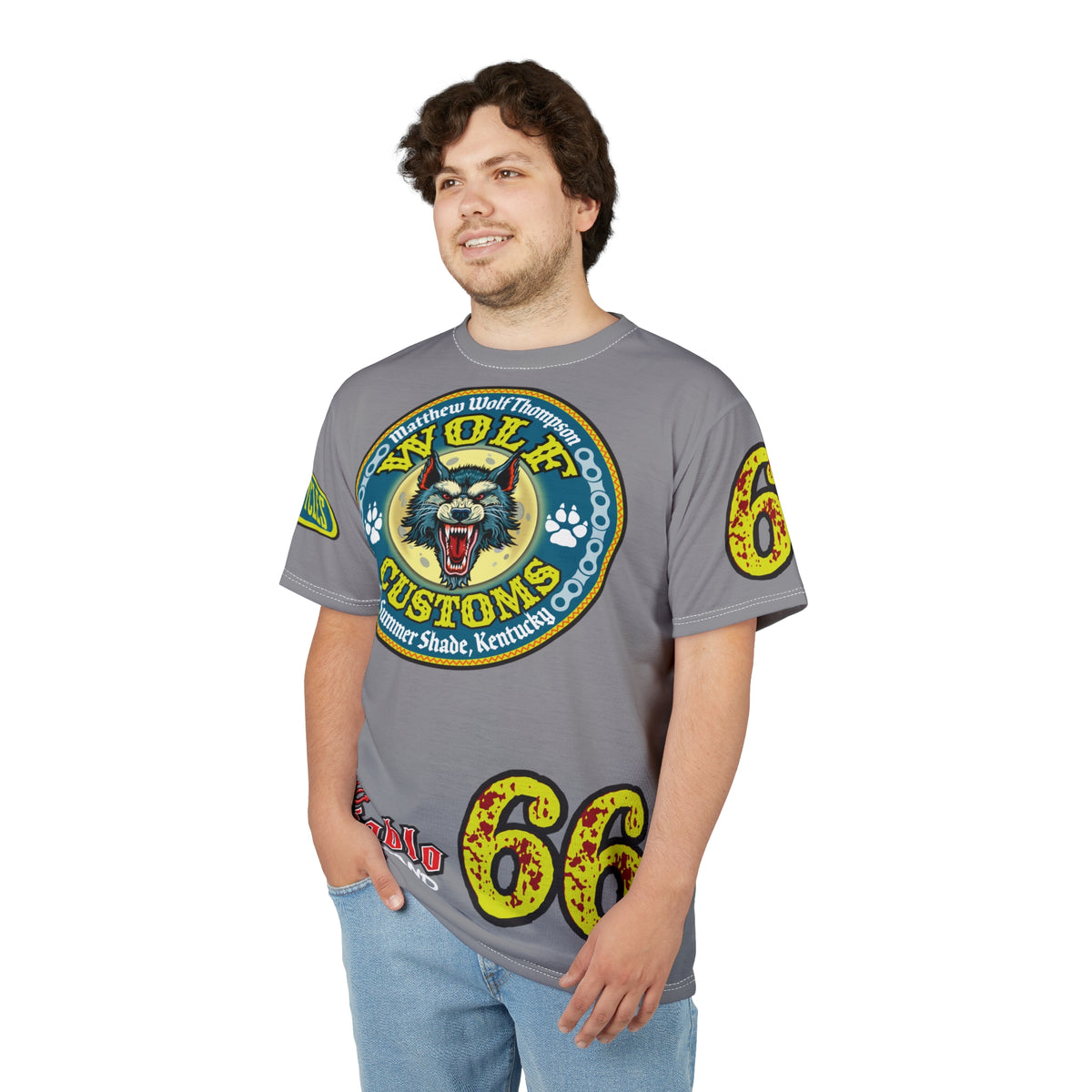 MWT Wolf Customs '66 Graphic Super  Tee — Retro Motorcycle Club Shirt The Best Biker Riding Tee EVER !!!