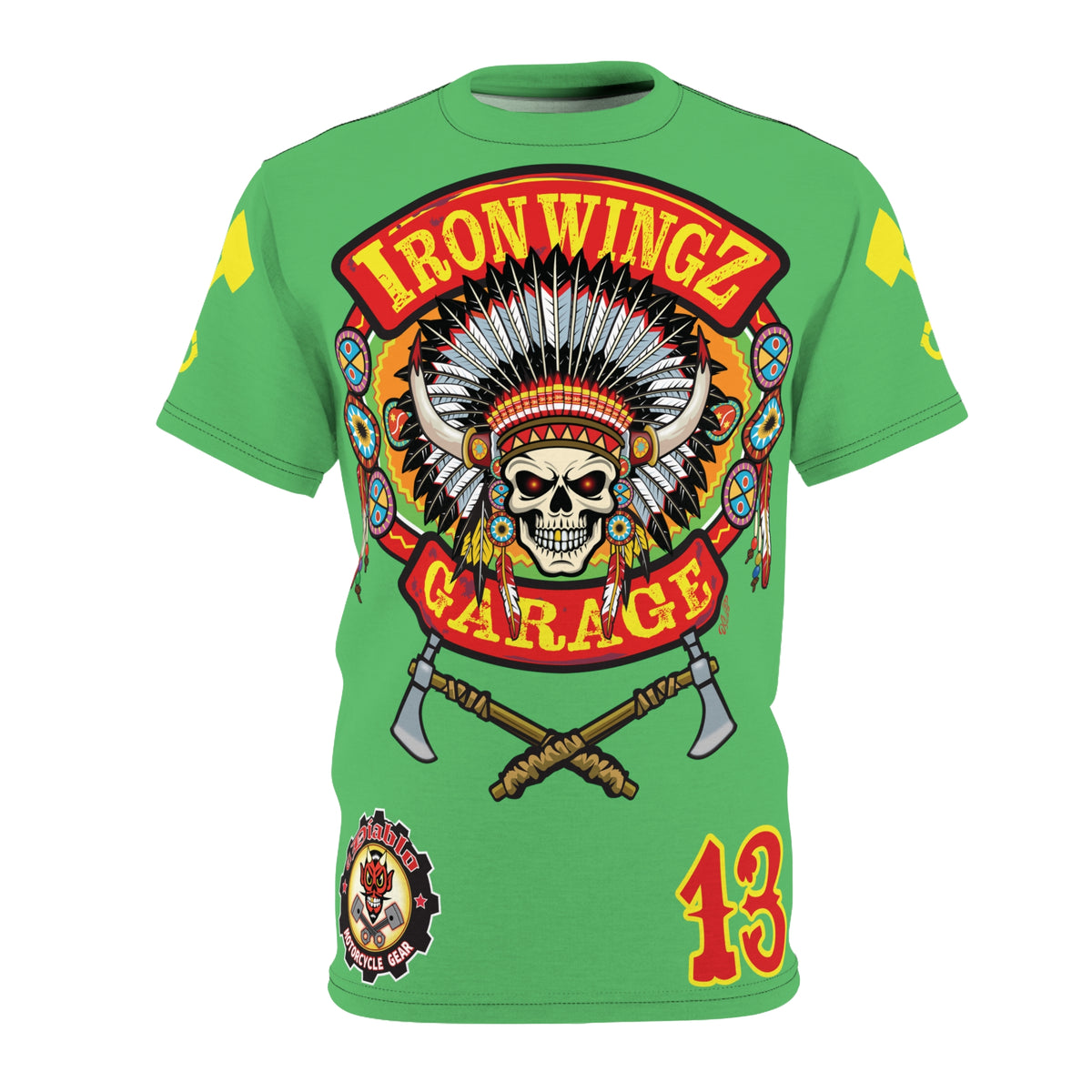 Iron WingZ Garage  Graphic Super Tee, Edgy Streetwear, Customized Apparel, Gift for Bikers