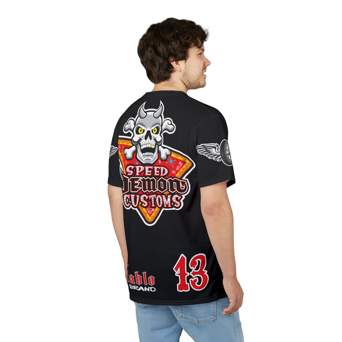 SRT Speed Demon Customs Spectacular  Super Riding Tee - Devilishly Demented Bold Biker Design