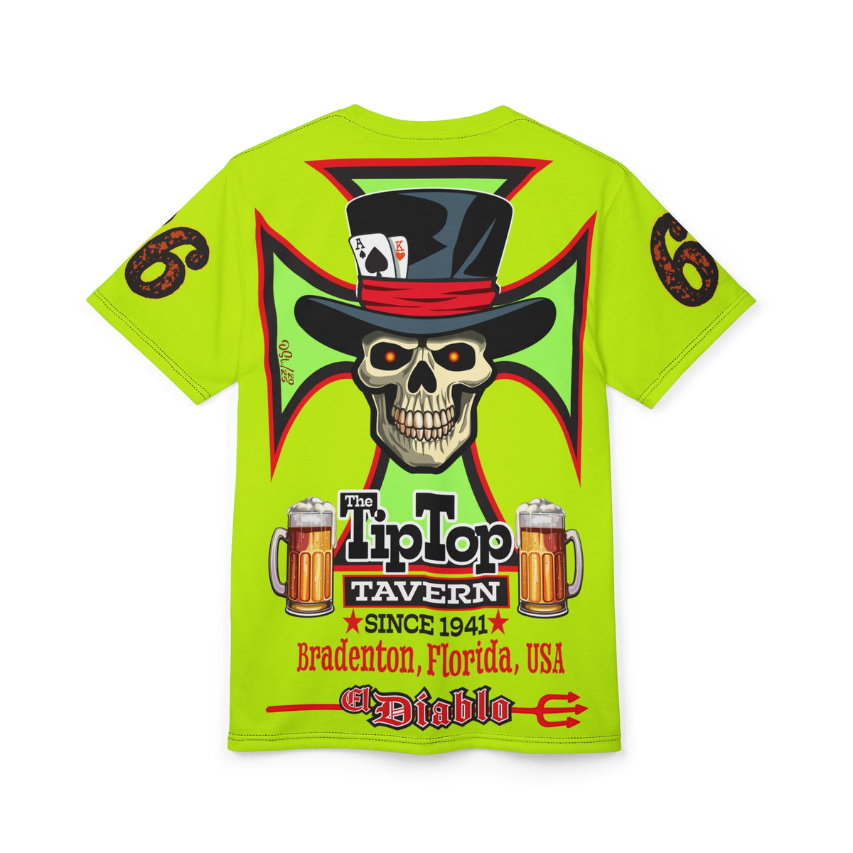 Very Special Tip Top Tavern Dive Bar HiViz Lumina Super Tee (*Limited Edition) - America's Best Dive Bar, Bikes Beers Babes & Bros. - Honouring Biker Bar Tee