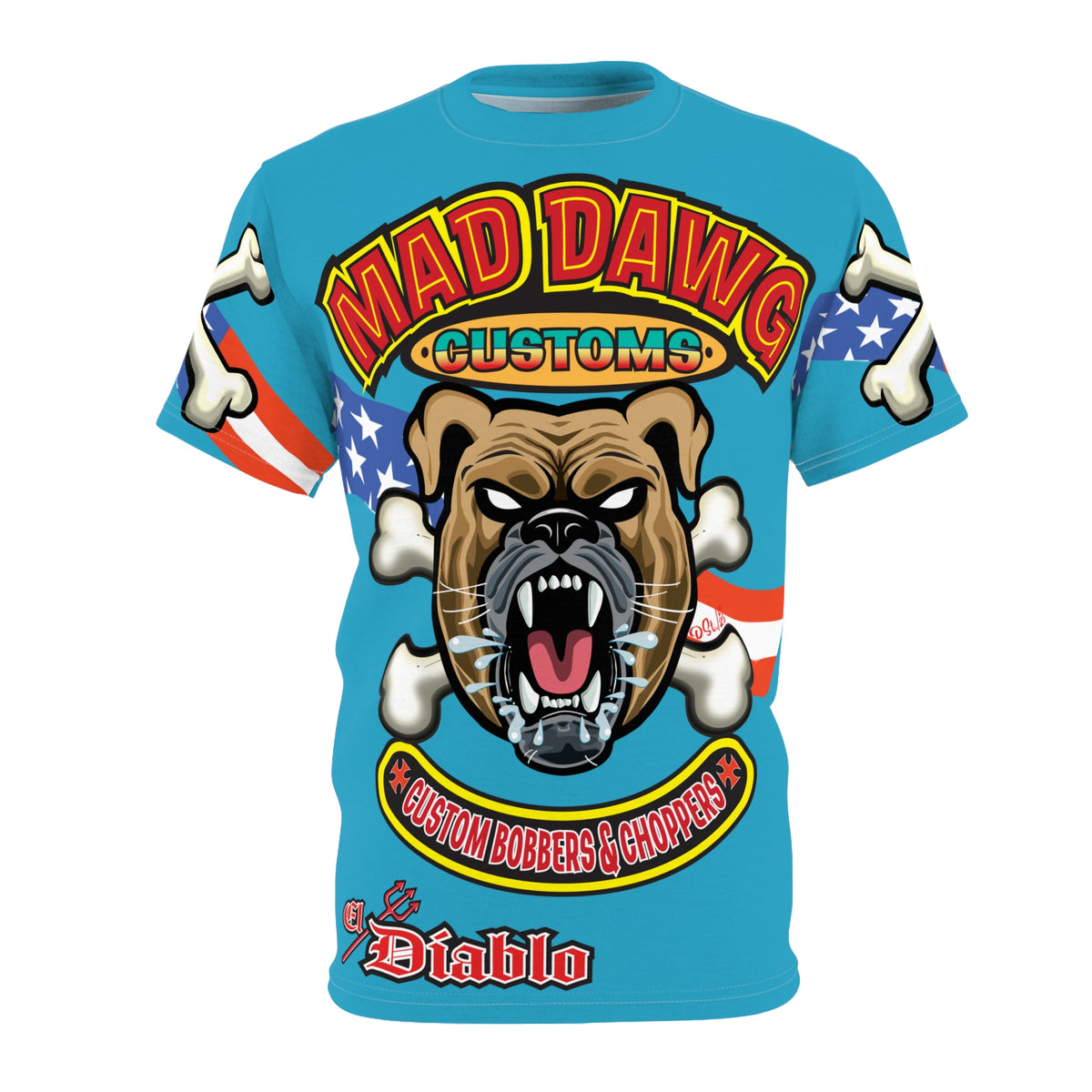 Mad Dawg Customs, Edgy Motorcycle Apparel, HiViz Custom Riding TEE, Rebel Fashion, Biker Style
