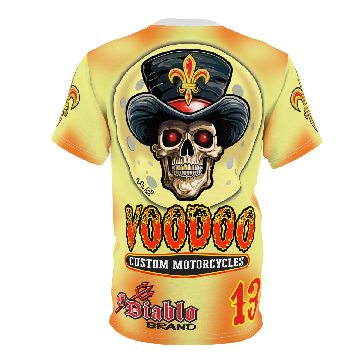 Voodoo Custom Motorcycles HIVIZ TYE DYE BLAST SUPER RIDING TEE - Look Cool, Ride Cool jn our Finest Biker Riding Tee