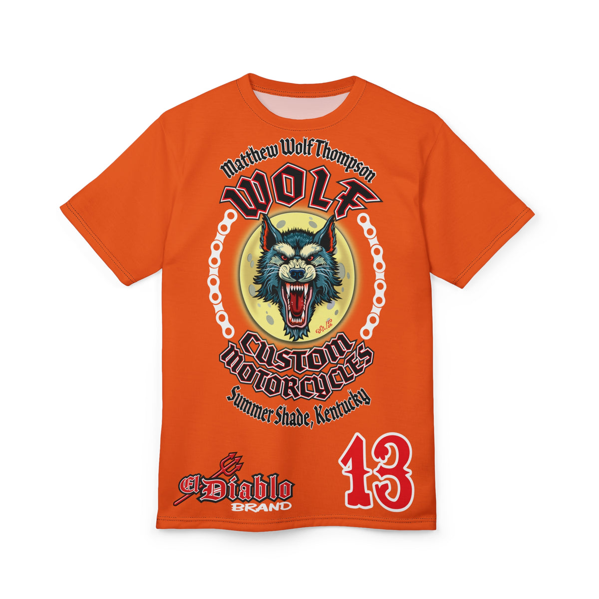 MWT Wolf Custom Motorcycles Super Tee — Viciously Cool High Performance Motorcycle Riding Shirt
