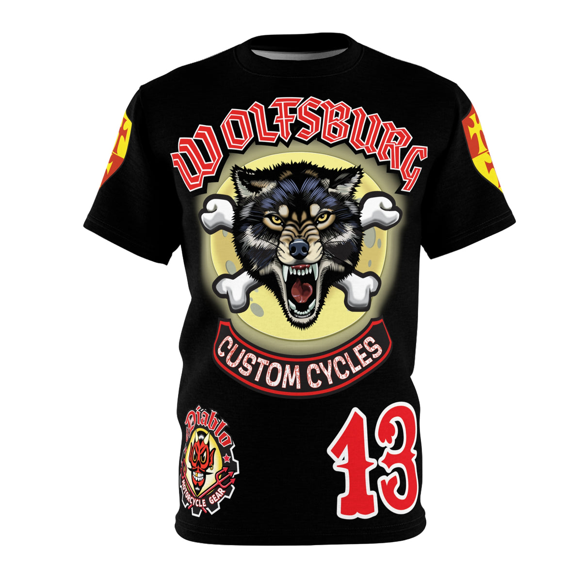 Wolfsburg Custom Cycles HiViz Graphic Super Tee for Bikers