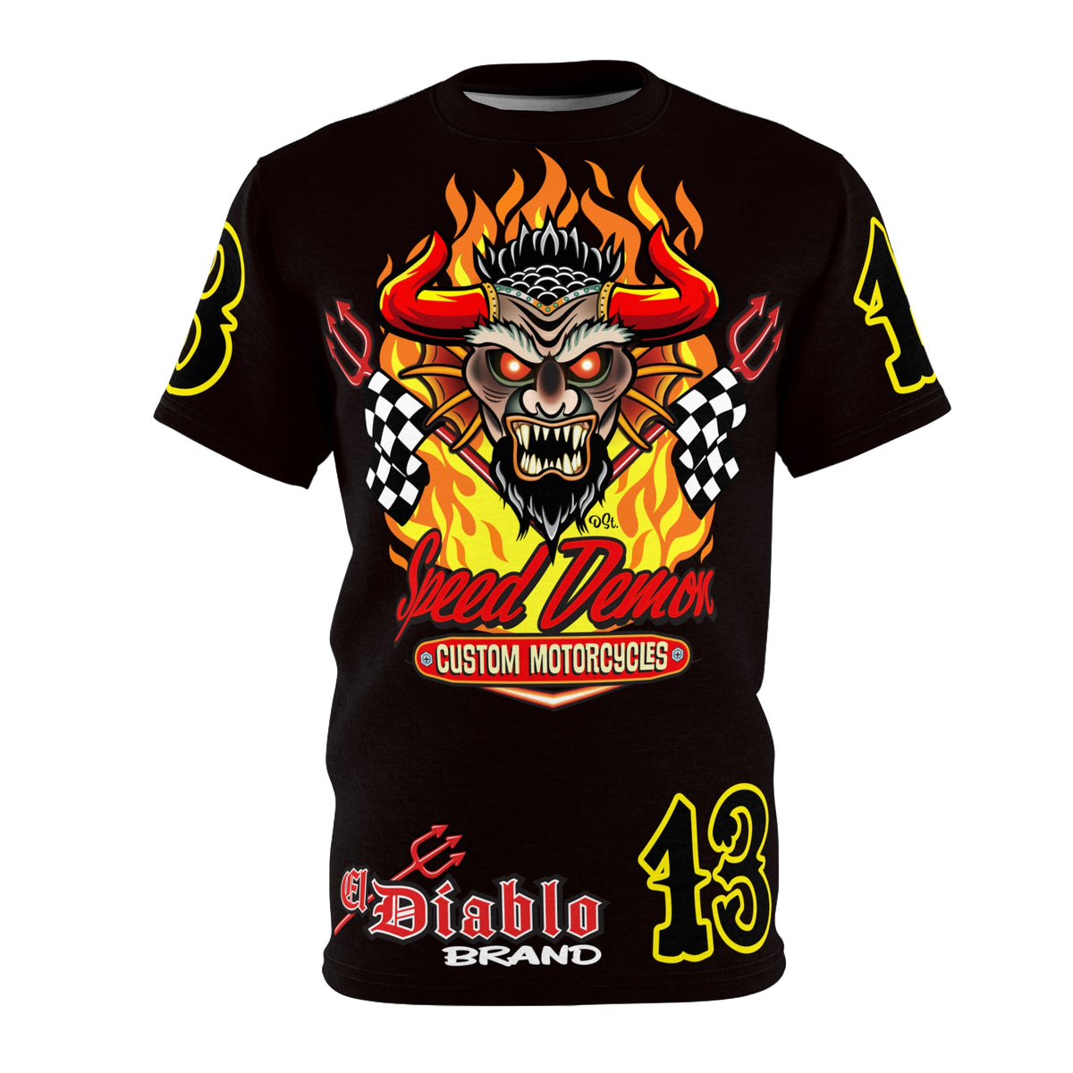 Speed Demon Customs Midnigt Rider Super Tee — Extreme Edgy Graphics - Bad Attitude Custom Biker Riding Gear