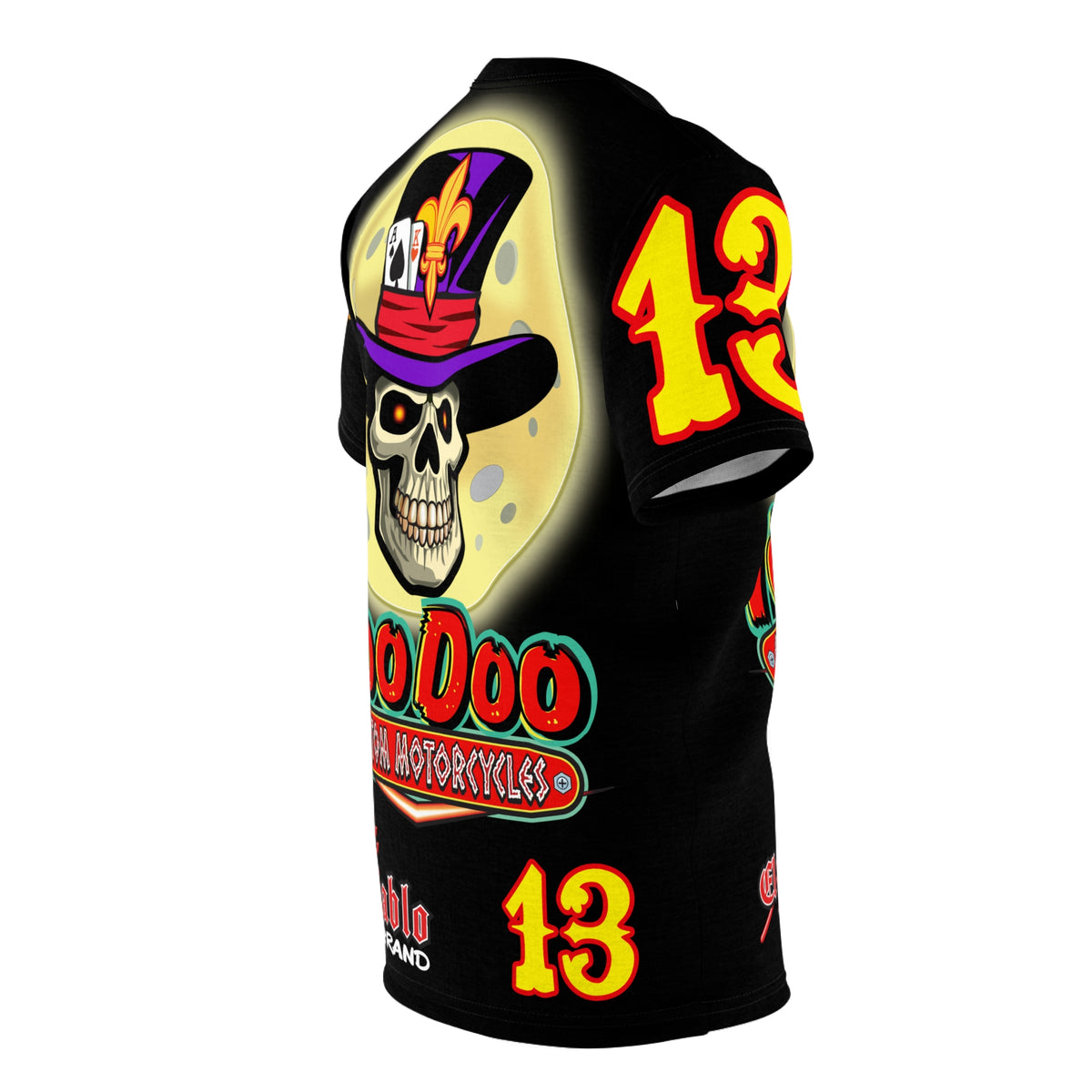 VooDoo Custom Motorcycles Black Magic Ultimate HiViz Graphics Biker Tee