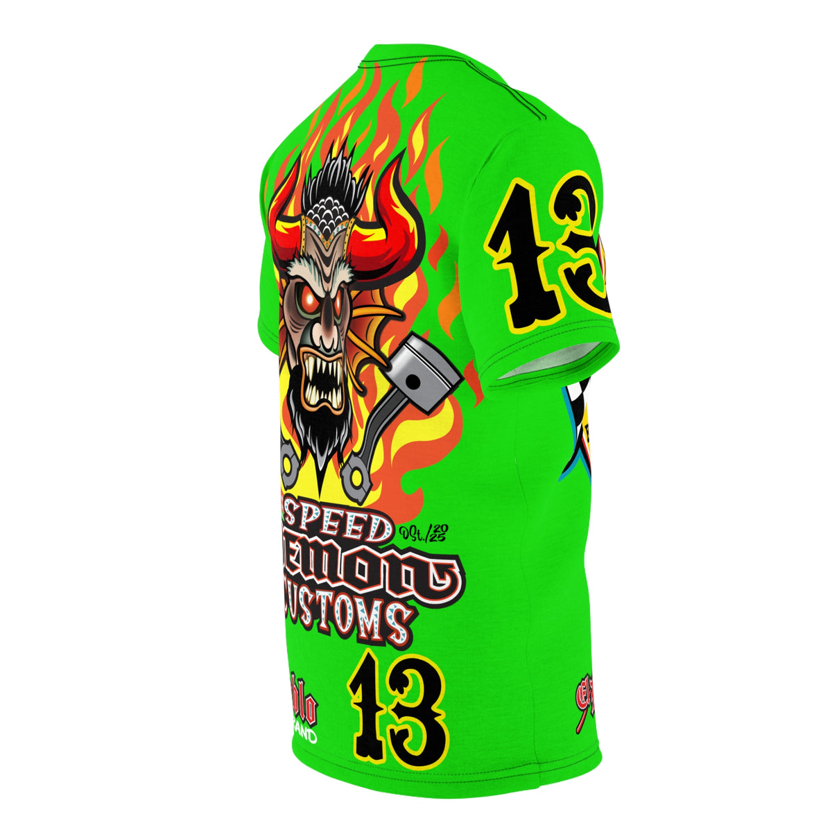 Very Special Speed Demon Customs HiViZ Super Tee — Extreme Edgy Graphics - Bad Attitude Custom Biker Riding Gear