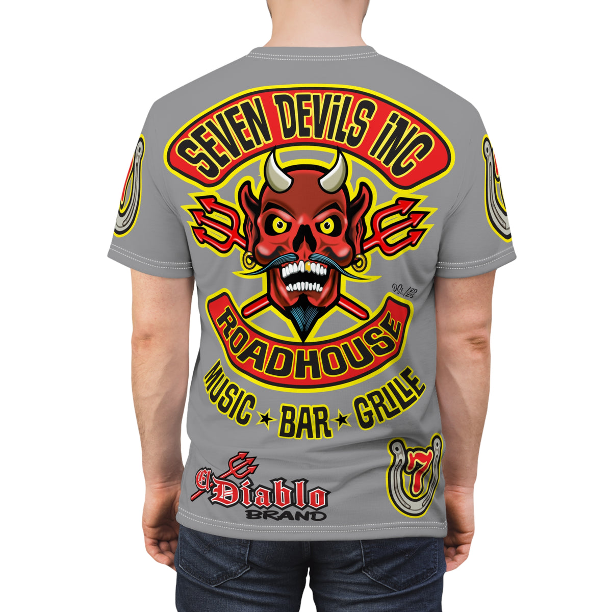 Seven Devils Inc. Roadhouse Design, Edgy Biker Shirt, Special Motorcycle Riding Gear, Seven Devils Inc.