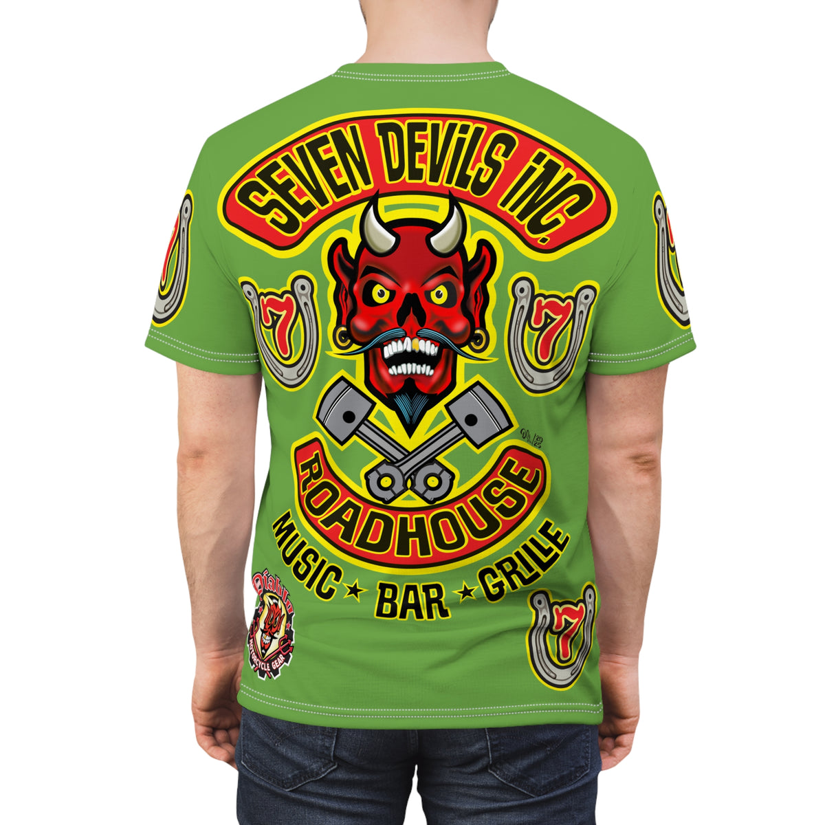 Seven Devils Inc. Roadhouse HiViz Graphic Super Tee - Motorcycle Custom Riding Tee