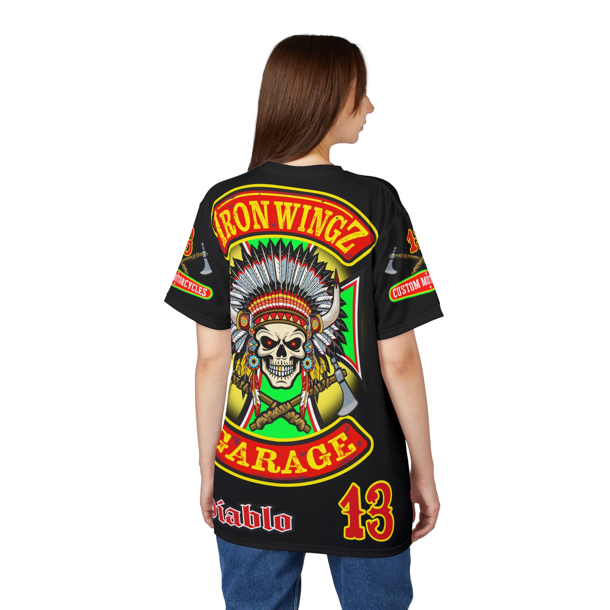 Iron Wingz Garage HiViZ Motorcycle Rider Super Tee