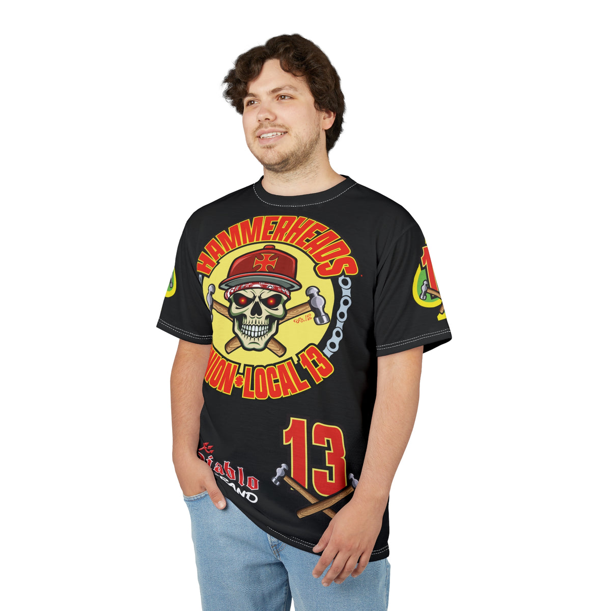 Hammerheads Union Local 13  -  Custom Motorcycle Riding Super Tee - Super Comfort and Fit