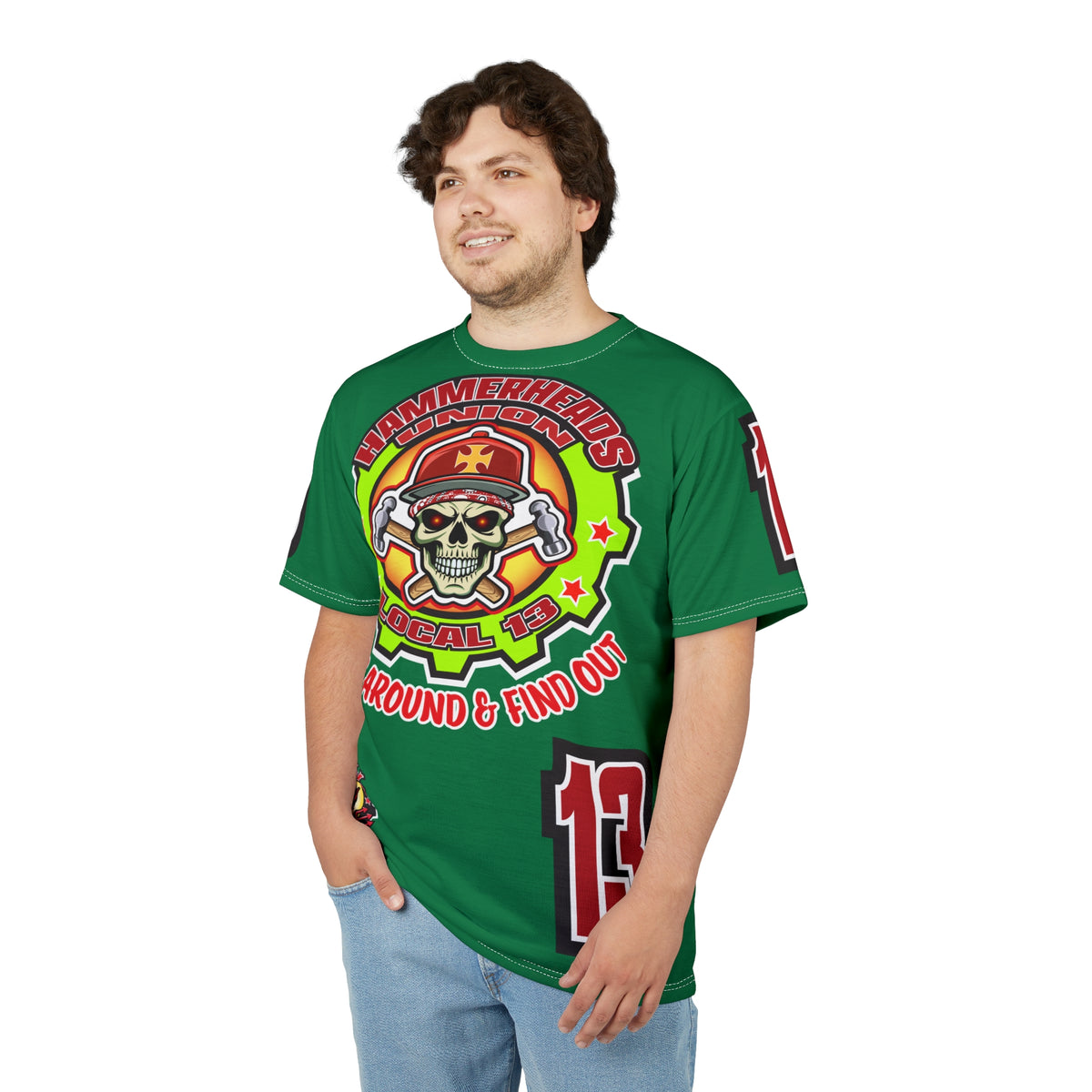 Hammerheads Union Local 13 (FAFO Version) HiViz Super Tee - Rough Tough Bad Attitude Motorcycle Riding Tee