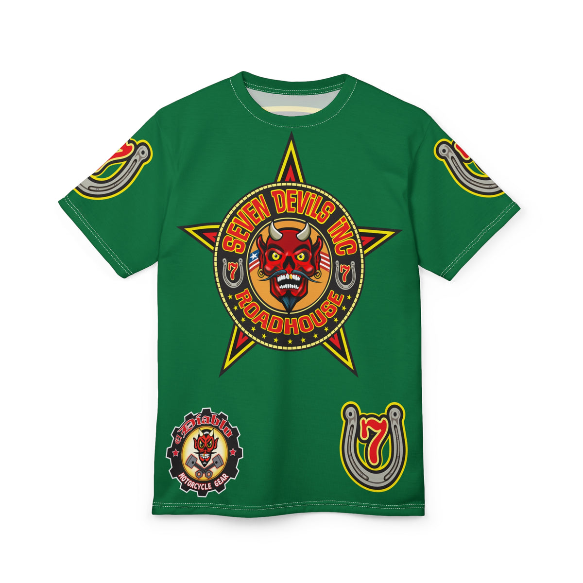 Seven Devils Inc. Roadhouse HiViz Design, Edgy Biker Shirt, Special Motorcycle Riding Gear, Seven Devils Inc.