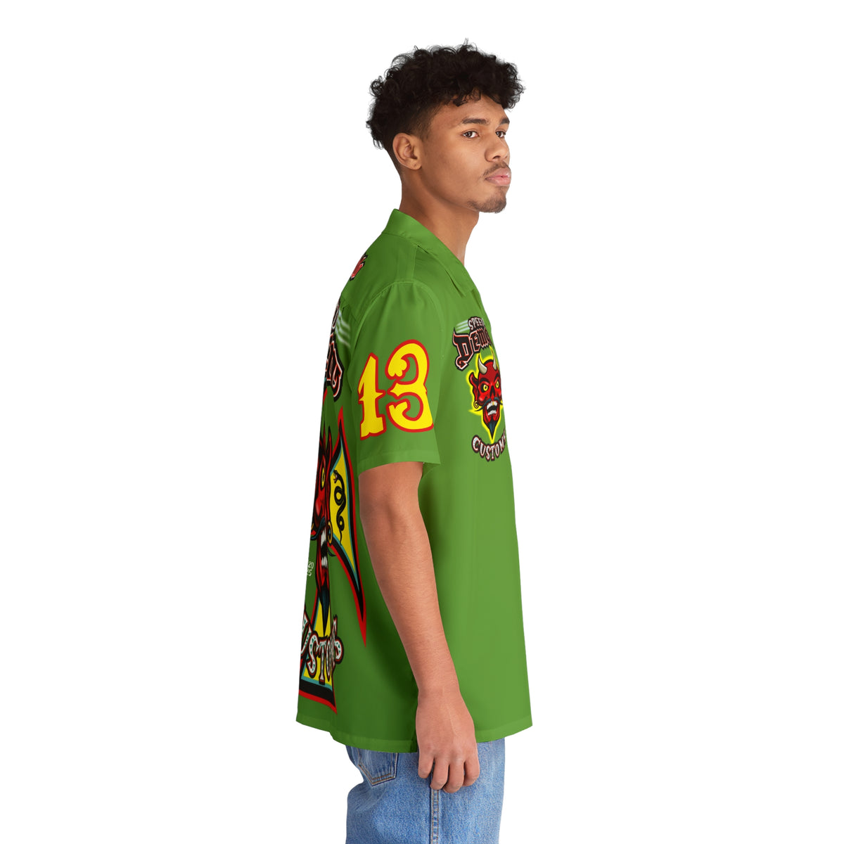 Big Bopper Men's Hawaiian Shirt - Loose, Comfortable Button Up Shirt for Easy Breezy Riding - Sizes to 5XL