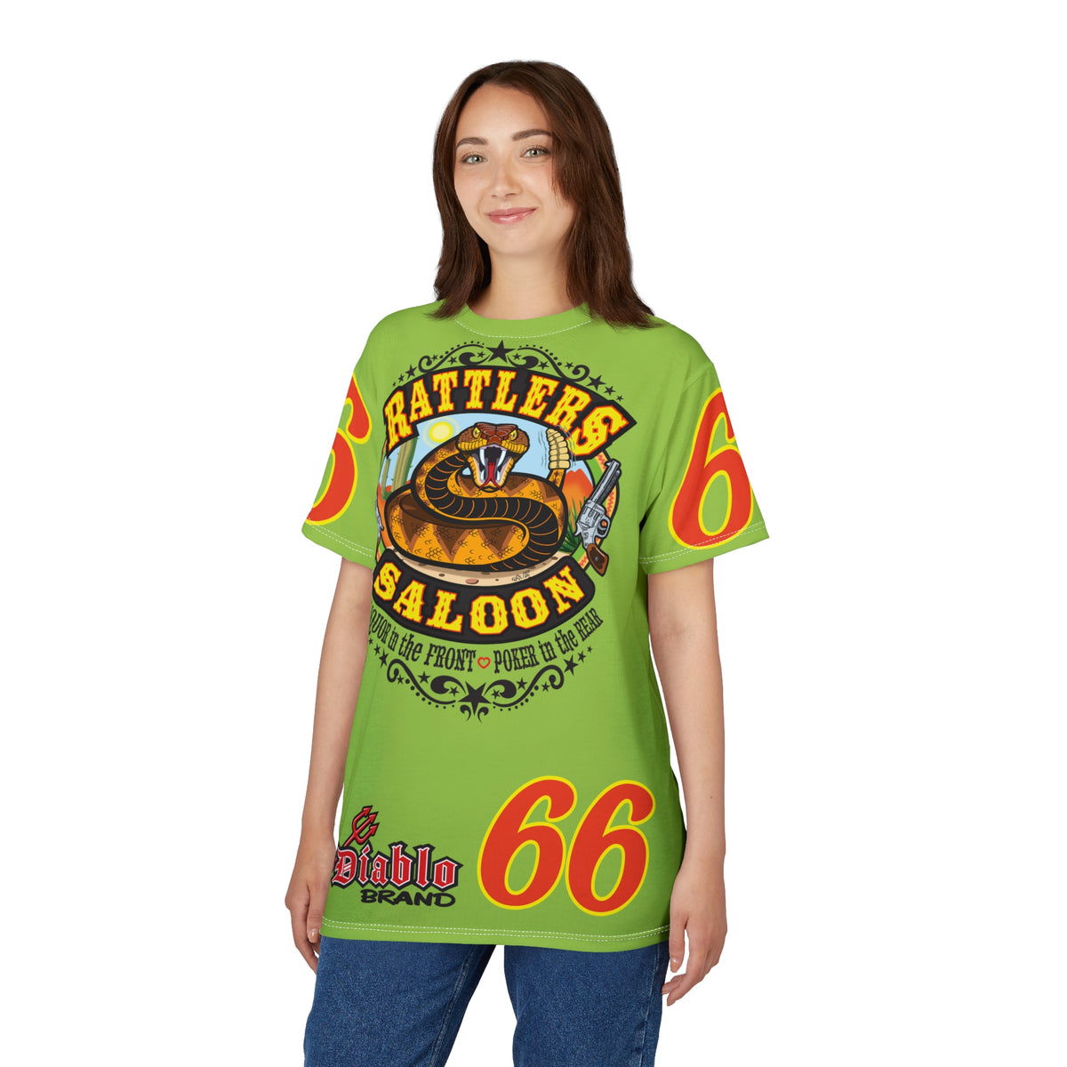 VERY Special HIVIZ Rattlers Saloon ROUTE 66 SUPER TEE — Vintage Biker 66 Graphic Shirt
