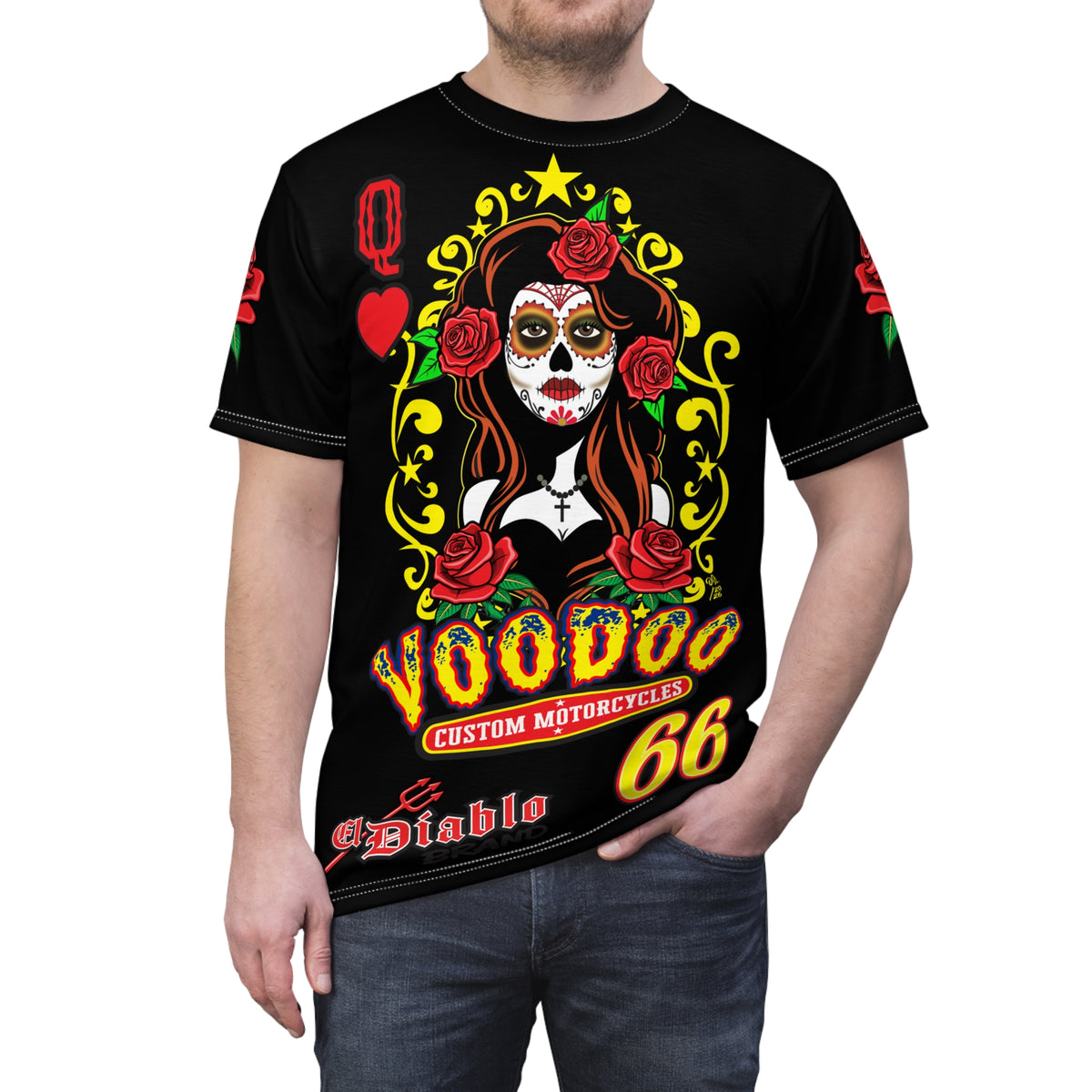 Voodoo Custom Motorcycles Tee —  Queen of Hearts Super Tee