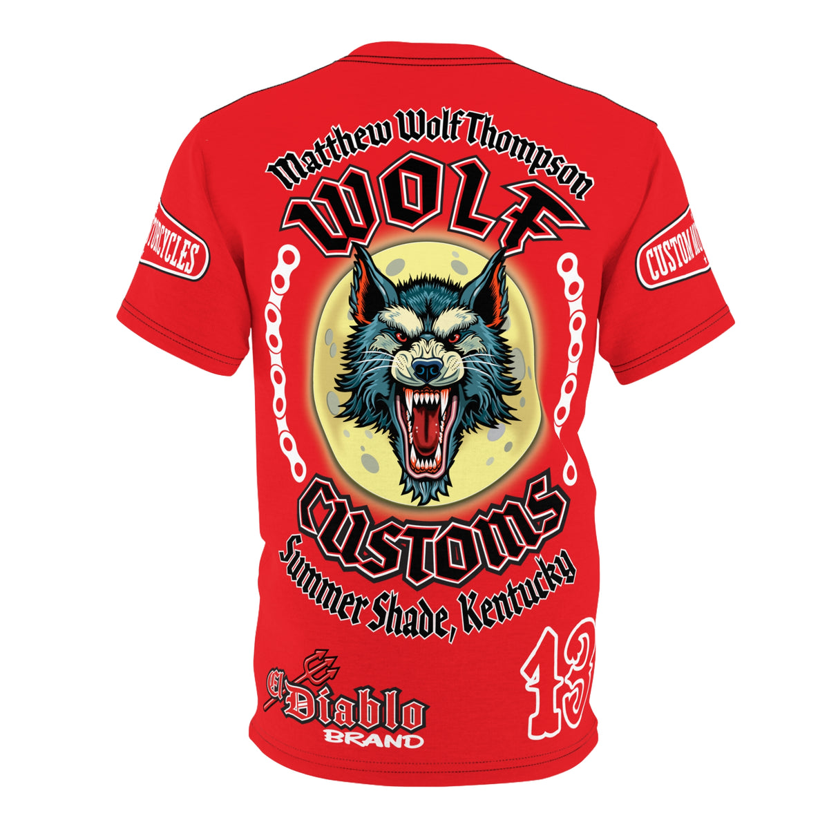 MWT Wolf Custom Motorcycles Super Tee — Viciously Cool High Performance Motorcycle Riding Shirt