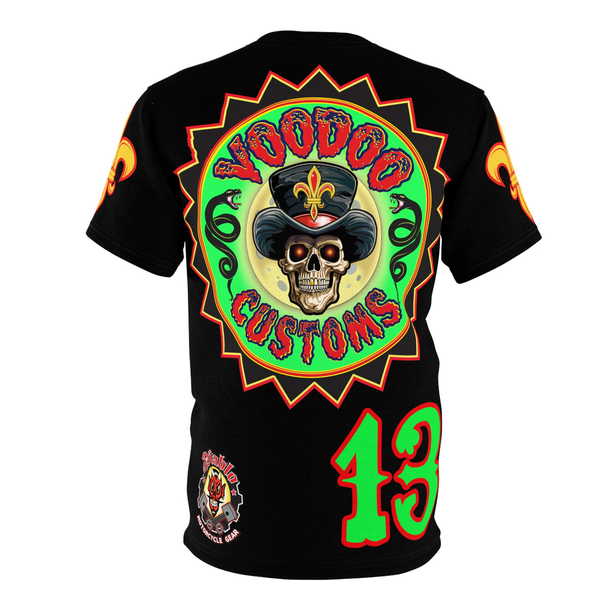 VooDoo Customs Skull & Fleur-de-Lis Unisex Graphic Tee