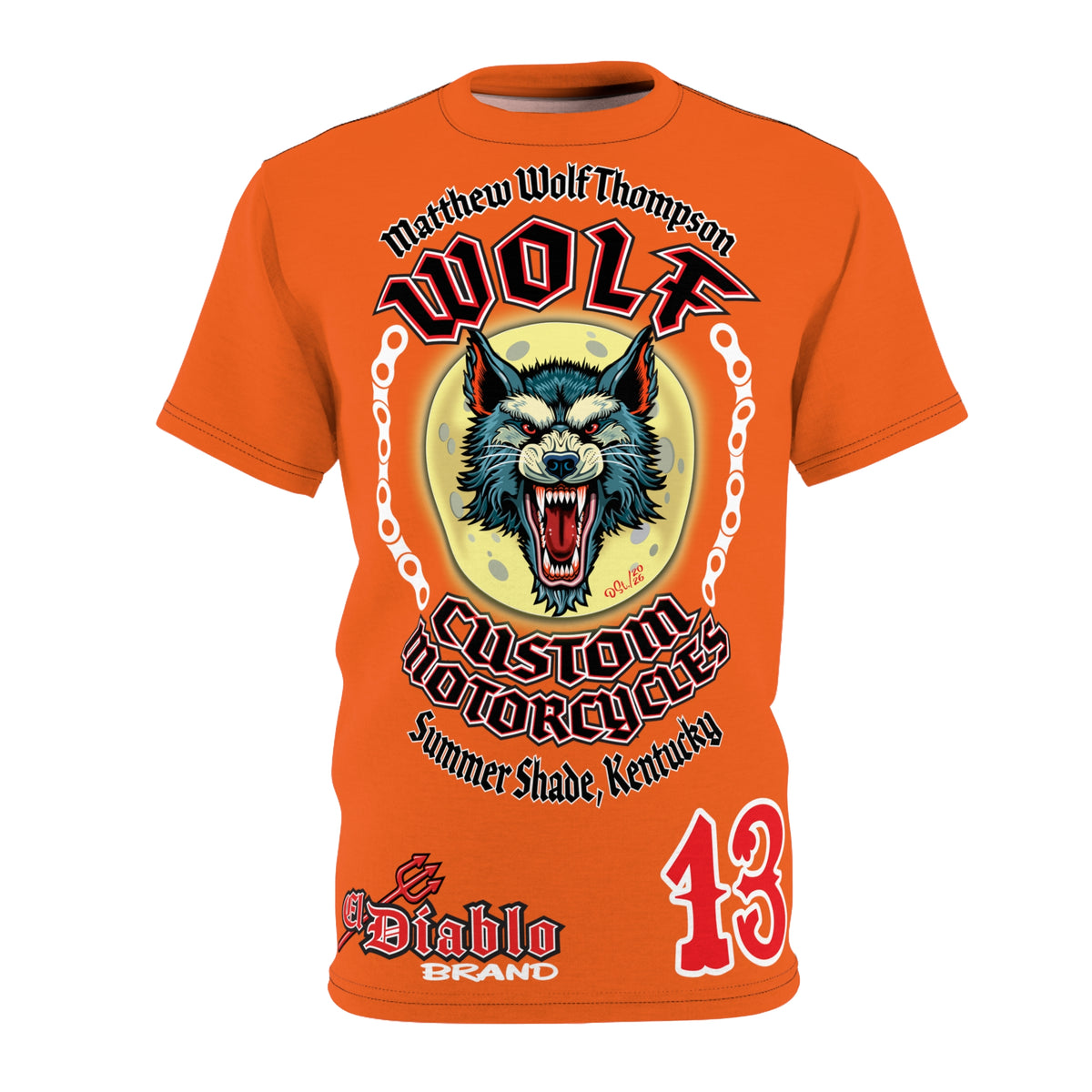 MWT Wolf Custom Motorcycles Super Tee — Viciously Cool High Performance Motorcycle Riding Shirt
