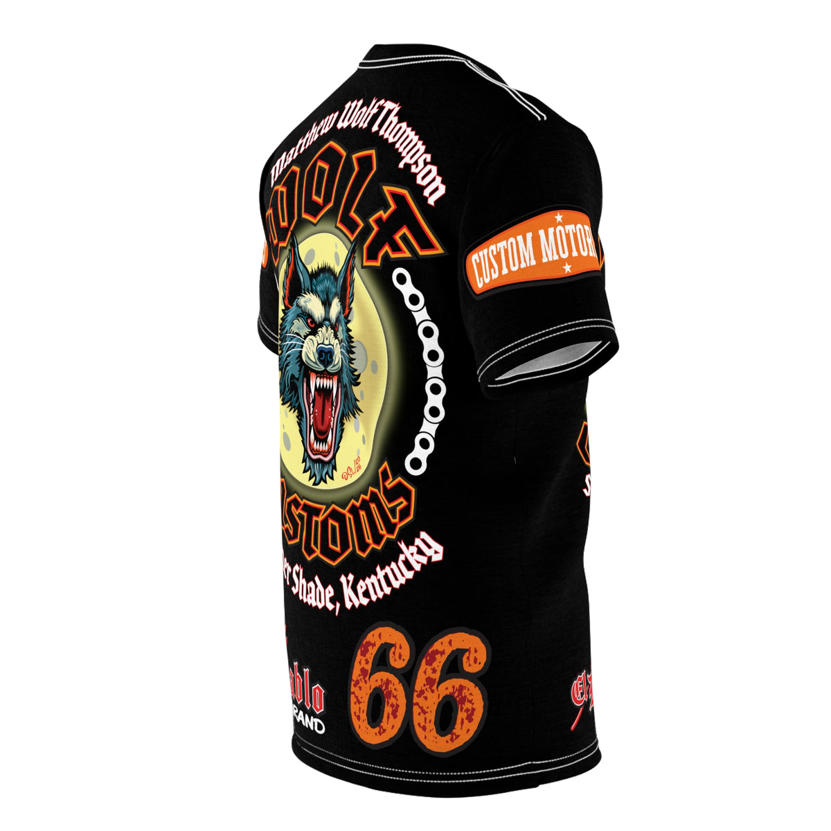 MWT Wolf Custom Motorcycles Super Tee — Viciously Cool High Performance Motorcycle Riding Shirt