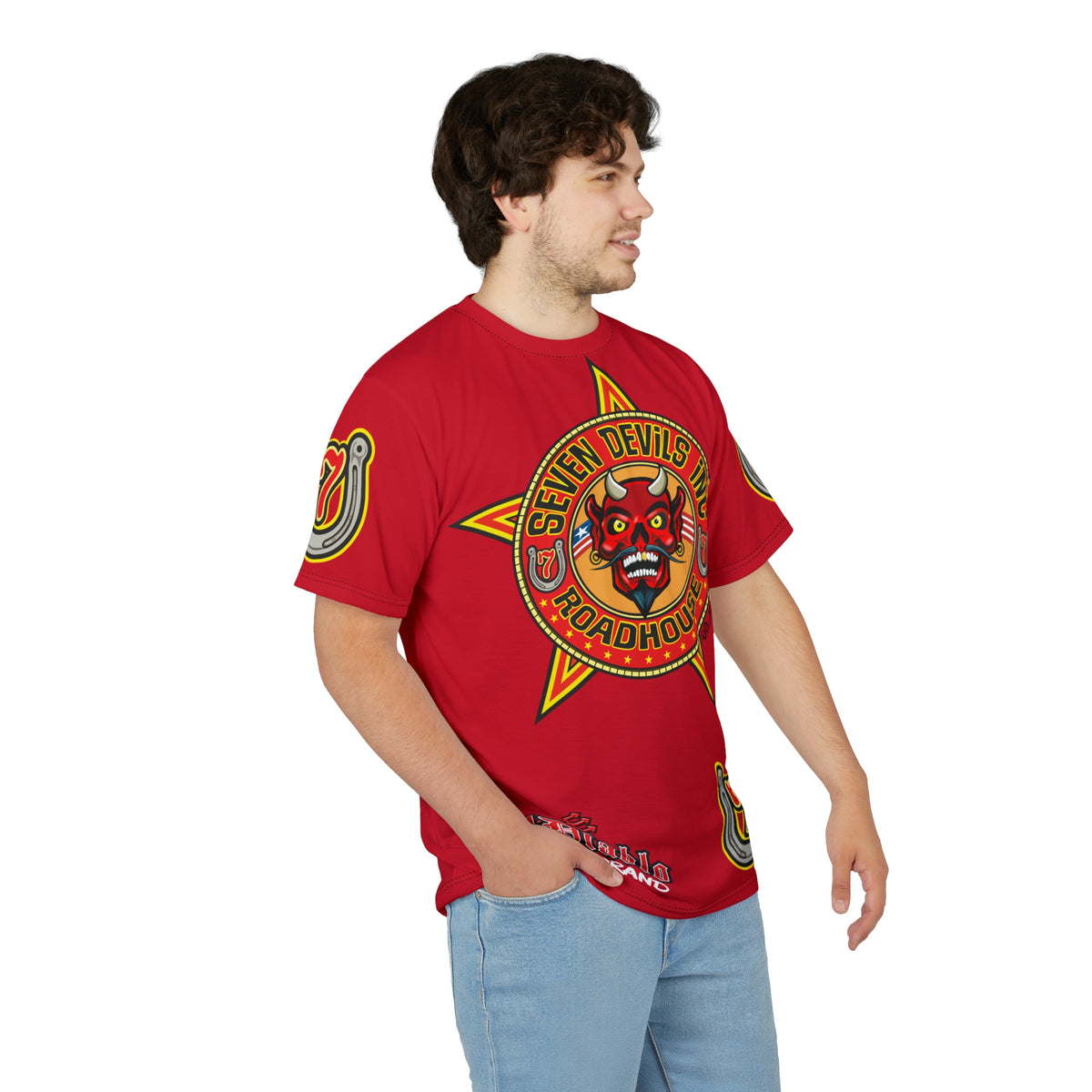 Seven Devils Inc. Roadhouse Deluxe HiViz Graphic Tee - Motorcycle Custom Riding Super Tee
