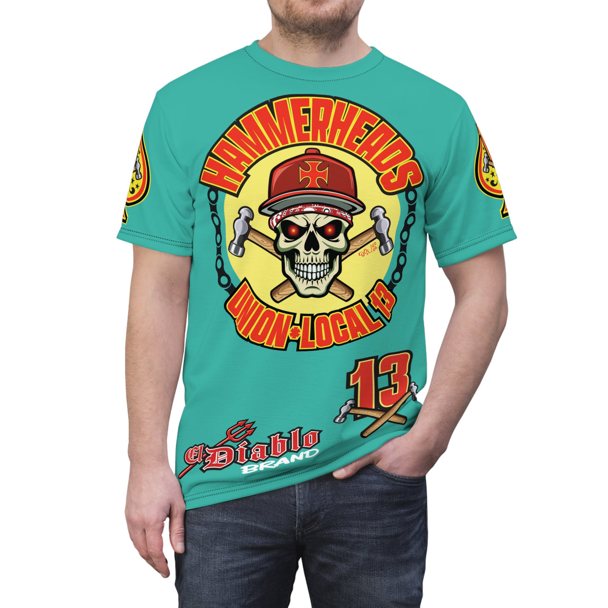 Hammerheads Union Local 13  -  Custom Motorcycle Riding Super Tee - Super Comfort and Fit