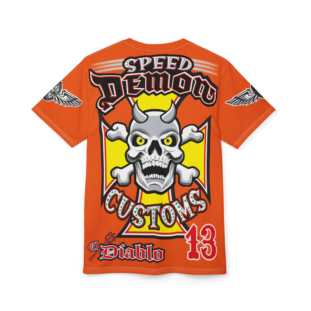 Speed Demon Customs Spectacular HiViz Super Tee - Devilishly Demented Bold Biker Design