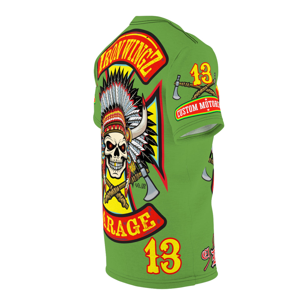 Iron Wingz Garage HiViZ Motorcycle Rider Super Tee
