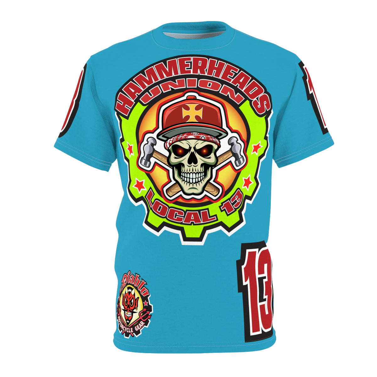 Hammerheads Union Local 13 HiViz Super Tee - Rough Tough Bad Attitude Motorcycle Riding Tee