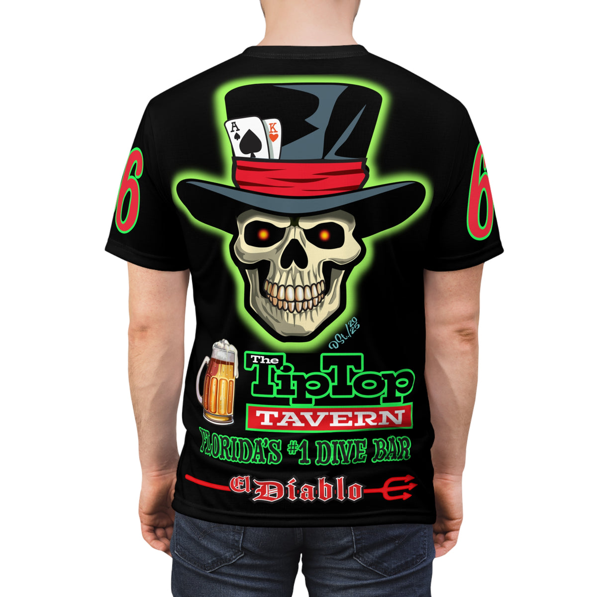 SRT Tip Top Tavern Dive Bar Super Riding Tee (*Limited Edition) - Florida's Best Dive Bar, Bikes Beers Babes & Bros. - Honouring Biker Bar Tee