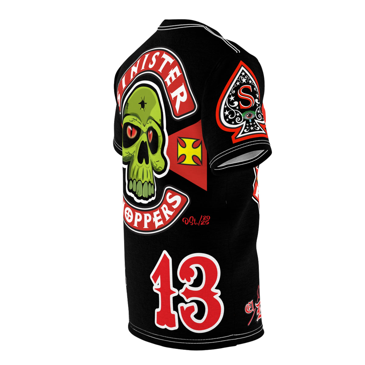 Sinister Choppers - BAD in BLACK - HiViz Custom Super Tee - High Performance Riding Wear