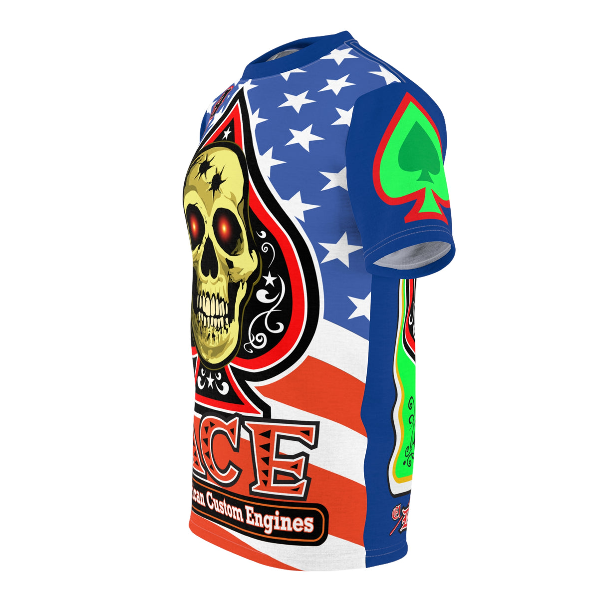 American Custom Engines ACE Americana Cut - Special Lumina Green  Ace of Spades Death Card High visibility Graphics