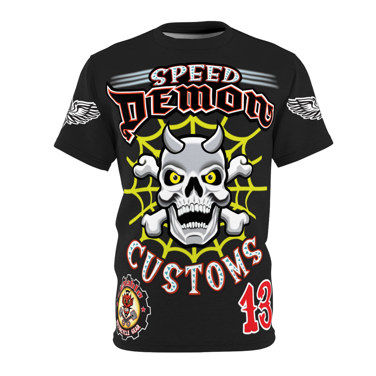 Speed Demon Customs Spectacular HiViz Super Tee - Devilishly Demented Bold Biker Design